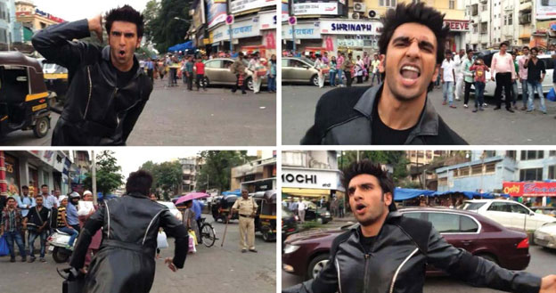 Ranveer Singh doing his dare for “Bang Bang.” [Photo Courtesy: Twitter | RanveerFB]