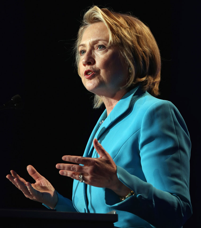 Former Secretary of State Hillary Clinton speaks to guests at the Clinton Global Initiative (CGI) on June 13, 2013 in Chicago, Illinois. The CGI was established in 2005 by former President Bill Clinton with the intention of convening world leaders to address pressing global issues. (Scott Olson|Getty Images)