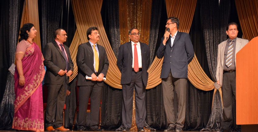 Visiting Air India officials being introduced to the community at ICC in Milpitas, Calif., by K. Venkata Ramana, Consul (CIC), from the Indian Consulate in San Francisco. (Amar D. Gupta | Siliconeer) 
