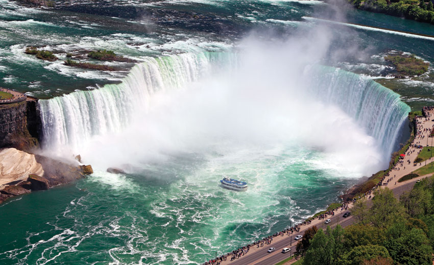 PAGE TRAVEL MOMPOP 07 Horseshoe falls at Niagara, Ontario, Canada, as it is today.