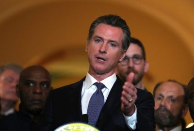 California Gov. Gavin Newsom speaks during a news conference at the California State Capitol on March 13, 2019 in Sacramento, California. Newsom announced today a moratorium on California's death penalty. California has 737 people on death row, the largest death row population in the United States. (Justin Sullivan/Getty Images)
