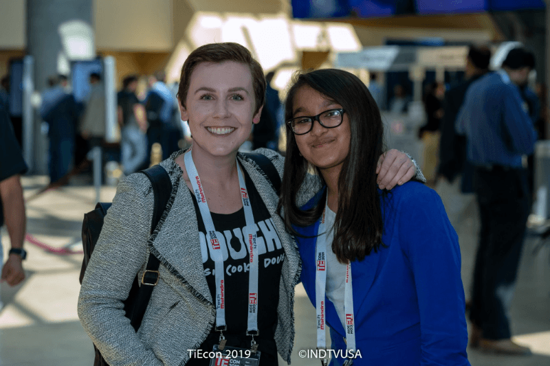 TiECON 2019 07 (L-r) Kelsey Witherow, Doughp Founder, and Samaira Mehta, CoderBunnyz Founder (Photo: INDTVUSA)