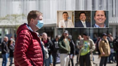 (L-r) Dr. Eric Feigl-Ding, Senior Fellow, Federation of American Scientists; Dr. Jose Perez, Chief Medical Officer, South Central Family Health Center; Dr. Ben Neuman, Chief Virologist, Global Health Research Complex at Texas A&M University (Photo: Ethnic Media Services)