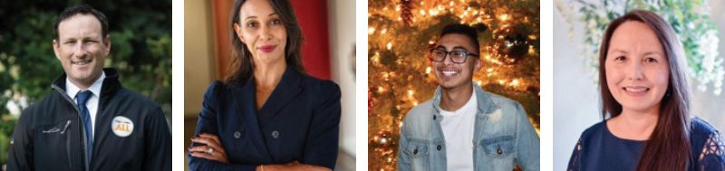 MAY 12 College 10K Speakers (Above, l-r): Josh Fryday, California Chief Service Officer; Lindsay Fox, President and CEO, United Way of Fresno & Madera Counties; Fernando Martinez, Civic Action Fellow, San Jose State University; and Ia Moua, Director of State and National Service, California Volunteers. (EMS)