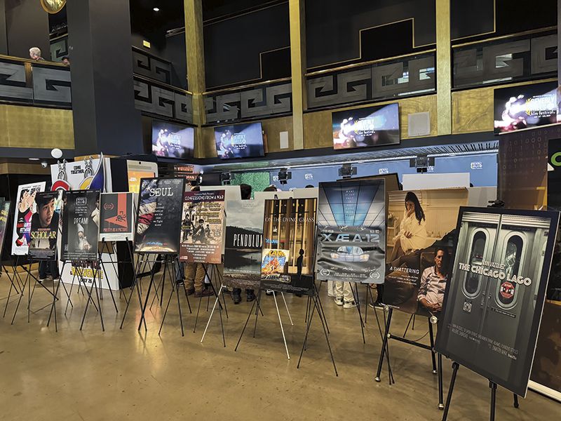 Movie posters of various short films screened at the 24th Beverly Hills Film Festival held at the historic TCL Chinese Theater in Hollywood. (Vansh A. Gupta/Siliconeer)