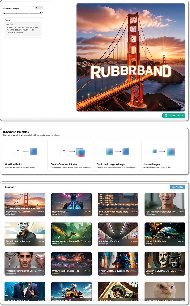 (Below): Screen shots from Rubbrband’s website.