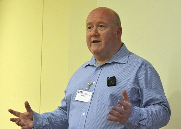 (Above): Vice Chair of IET Media Tech Network Ian Nock speaks on the Media Tech landscape. (Vansh A. Gupta/Siliconeer)