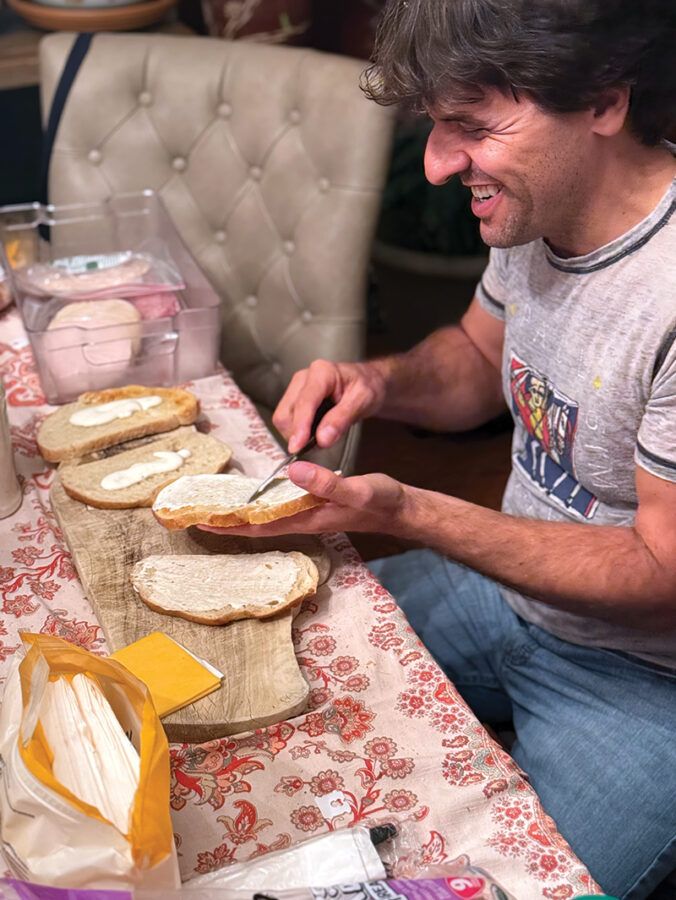 Page Lead 03 Karl Deisseroth Making Sandwiches Credit Margarita Gallardo Stanford Medicine Topaz Gigapixel 2X Scale (Above): Karl Deisseroth making sandwiches. (Margarita Gallardo/Stanford Medicine)
