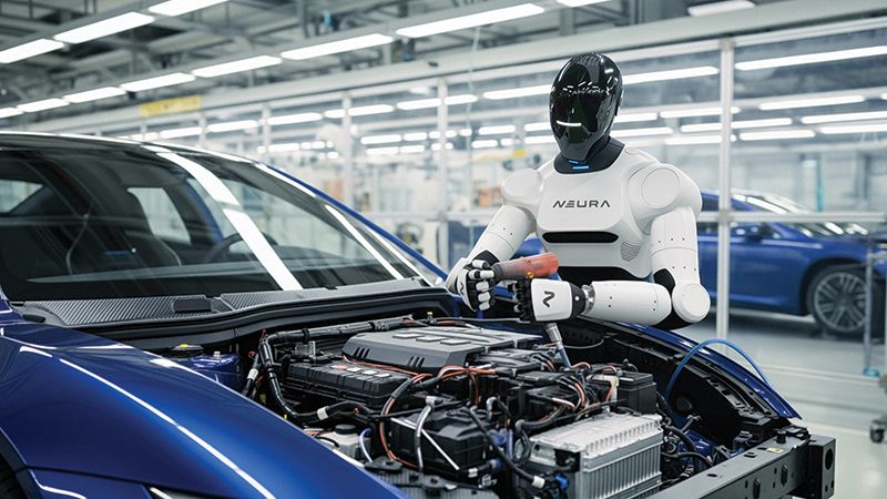 Page Robots 02 Deployment of humanoids in automotive production processes. (Neura Robotics/IFR)