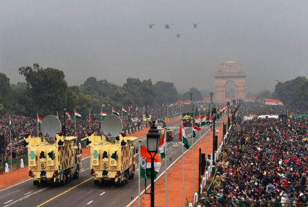 Mechanized columns being displayed at Rajpath during the 68th Republic Day Parade in New Delhi, Jan. 26. (Kamal Singh/PTI) page-2017-india-republic-day-29