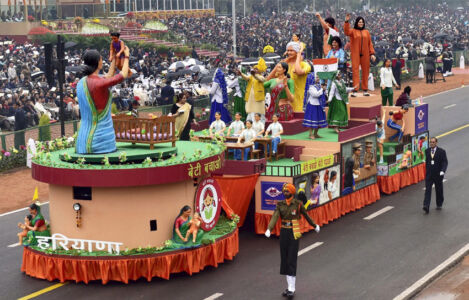 Haryana float. (Kamal Kishore/PTI) page-2017-india-republic-day-38