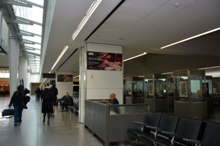 SFO sporting posters of Air India’s direct service to Delhi, Dec. 2. (Amar D. Gupta | Siliconeer) page-airindia-08-sili