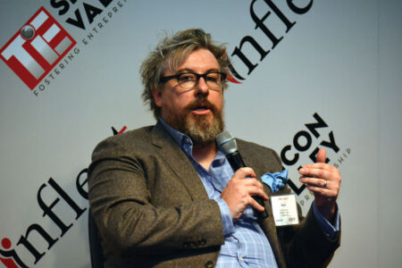 Nick Edouard (President & CMO, LookBookHQ) speaks at the CMO Inflect Conference, in Mountain View, Calif., Sept. 21. page-cmo-inflect-12