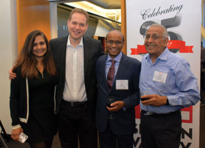 (L-r): Dipty Desai (TiE), Dan Feld (Google’s Head of Developer Relations, Startup and VC Progams in North America), Ram Reddy (President, TiE Silicon Valley), and Satish Gupta (Executive Chairman at SenSen Networks), at the CMO Inflect Conference, in Mountain View, Calif., Sept. 21. page-cmo-inflect-23