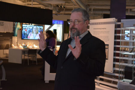 Marc Weber, Curatorial Director of CHM’s Internet History Program and developed the Web, Networking, and Mobile galleries of the Museum's permanent exhibit. (Amar D. Gupta/Siliconeer) page-computer-44