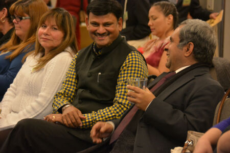 Consul General of India at San Francisco, Ambassador Venkatesan Ashok shares a light moment with visiting Principal Secretary, Tourism, G. Kamala Vardhana Rao, IAS (l). (Amar D. Gupta | Siliconeer) page-kerala-03