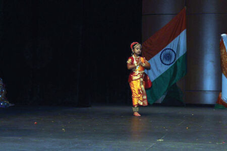 A young Indian American celebrating India’s Republic Day in Saratoga, Calif., Jan. 30. (Vasudha Badri-Paul | Siliconeer) page-repday-afog-01