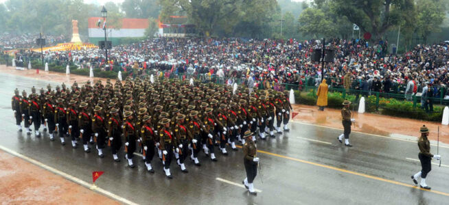 The Kumaon Regiment contingent at the 66th Republic Day Parade. (Press Information Bureau) page-repday12-pib-l2015012661613