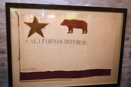 The original California
Bear Flag showcased at
Sonoma downtown. page-safari-west-print-31