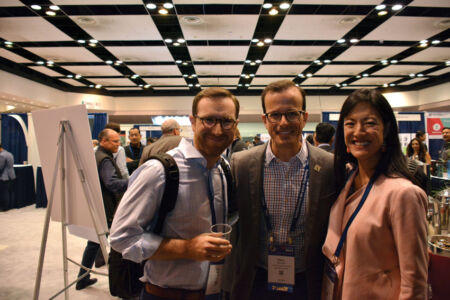(L-r): Elliot Katz, attorney at DLA Piper, California Assembly member Marc Berman, and Annabel Chang, director of public policy at Lyft. (Vansh A. Gupta/Siliconeer) page-tiecon-2017-conference-08