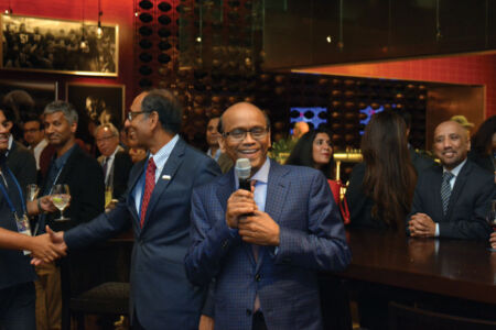 TiE president Ram Reddy at the Influencers’ Circle reception at BNY Mellon Club West lounge at Levis Stadium, May 5. (Vansh A. Gupta/Siliconeer) page-tiecon-2017-influencers-circle-special-reception-05
