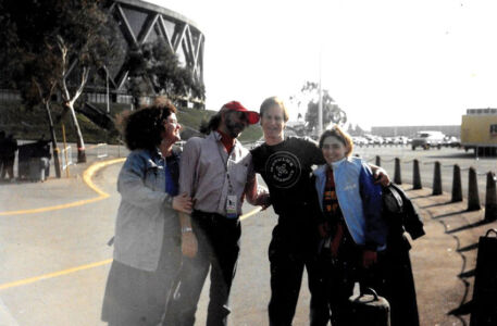 Author with Bill Graham present security crew at Oakland Coliseum. (Al Auger) page-travel-al-bill-graham-08