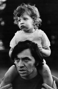 Bonnie MacLean, Bill Graham gives his young son David a piggyback ride, San Francisco, 1969. Gelatin silver print. Collection of David and Alex Graham. Bill Graham and the Rock & Roll Revolution is organized and circulated by the Skirball Cultural Center, Los Angeles, California. On view March 17–July 5, 2016 at The Contemporary Jewish Museum, San Francisco. page-travel-al-bill-graham-09