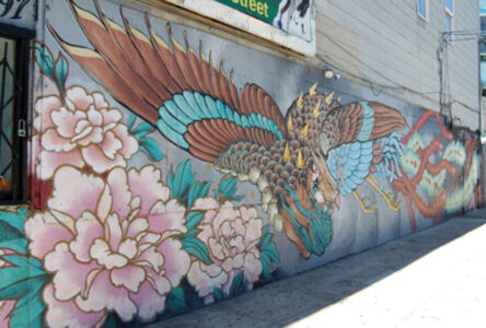 Flora and greenery on walls, doors and growing everywhere. page-travel-al-sfmurals-08