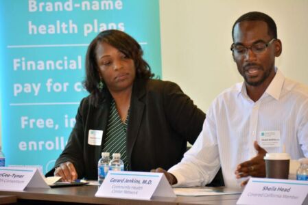 Gerard Jenkins, M.D., Medical Director, Community Health Center Network, speaking at the Covered California multicultural media roundtable, in Oakland, Calif., Aug. 27. (Amar D. Gupta/Siliconeer) page-covered-ca-oak-2019-09
