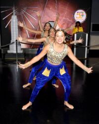 NEW YORK, NEW YORK - NOVEMBER 04: Dancers perform in celebration of Diwali at The Empire State Building on November 04, 2021 in New York City. (Photo by Noam Galai/Getty Images for Empire State Realty Trust)