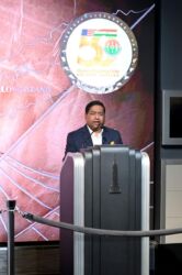NEW YORK, NEW YORK - NOVEMBER 04: <> Jay Sean and Thara Natalie celebrate Diwali at The Empire State Building on November 04, 2021 in New York City. (Photo by Noam Galai/Getty Images for Empire State Realty Trust)
