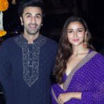 Bollywood couple Ranbir Kapoor and Alia Bhatt at Kali Pooja on occasion of Diwali. (APHIMAGES)