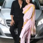 Akshay Kumar and Sara Ali Khan (r) pose during a meeting for "Atrangi Re," an upcoming movie by Anand L. Rai. (APHIMAGES)