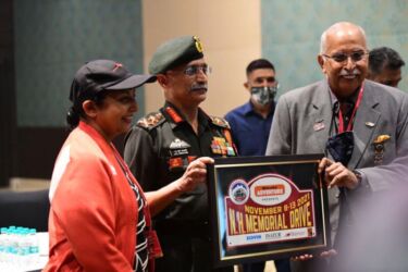 The Nazir Hoosein Memorial Drive by Team Firefox flag off in Greater Noida by the Chief of Army Staff, General MM Naravane, PVSM, AVSM, SM, VSM, ADC. (APHIMAGES)