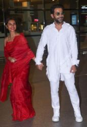 Newly-weds Rajkummar Rao and Patralekha spotted at Mumbai Airport post wedding in Chandigarh. (APHimages)