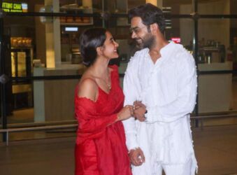 Newly-weds Rajkummar Rao and Patralekha spotted at Mumbai Airport post wedding in Chandigarh. (APHimages)