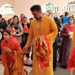 Shilpa Shetty Kundra with her husband Raj Kundra seek blessings at Chamunda Mandir in Himachal Pradesh. (APHIMAGES)