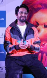Ayushmann Khurrana during a promotion of his film "Chandigarh Kare Aashiqui," in Gurugram, Nov. 13, 2021. (APHimages)