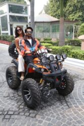 Vaani Kapoor and Ayushmann Khurrana during a promotion of their film "Chandigarh Kare Aashiqui," in New Delhi, Nov. 13, 2021. (APHimages)