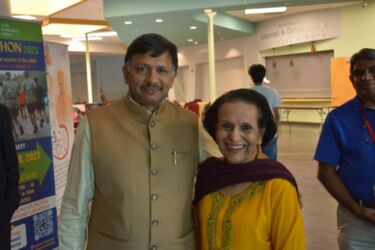Consul General Ambassador Dr. T.V. Nagendra Prasad with Community Leader Lata Malviya at the India Community Center, Milpitas, Calif. (Vansh Gupta/Siliconeer) Consul General Ambassador Dr. T.V. Nagendra Prasad with Community Leader Lata Malviya at the India Community Center, Milpitas, Calif. (Vansh Gupta/Siliconeer)