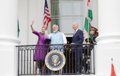 PM addressing the gathering at White House Arrival Ceremony, in Washington, D.C. on June 22, 2023. (PIB) PM addressing the gathering at White House Arrival Ceremony, in Washington, D.C. on June 22, 2023. (PIB)