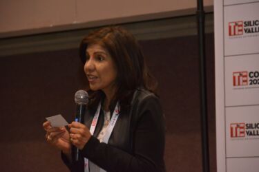 TiE President, Anita Manwani speaks with attendees at TiEcon 2023 TiE President, Anita Manwani speaks with attendees at TiEcon 2023