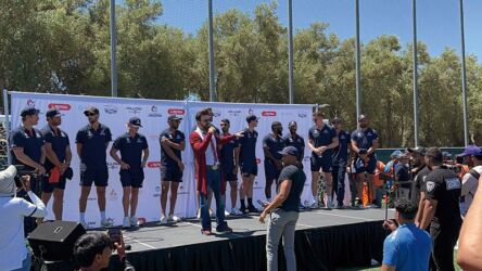 USA Cricket team attends the T20 finals watch party at the Ohlone College, Fremont, Calif. (Manit Dassani)