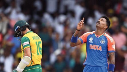 Glimpses of the India T20 Cricket Team winning the 2024 T20 World Cup Finals at the Kensington Oval, Bridgetown, Barbados on June 29. (Photos: Courtesy of ICC)