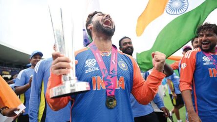 Glimpses of the India T20 Cricket Team winning the 2024 T20 World Cup Finals at the Kensington Oval, Bridgetown, Barbados on June 29. (Photos: Courtesy of ICC)