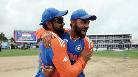 Glimpses of the India T20 Cricket Team winning the 2024 T20 World Cup Finals at the Kensington Oval, Bridgetown, Barbados on June 29. (Photos: Courtesy of ICC)