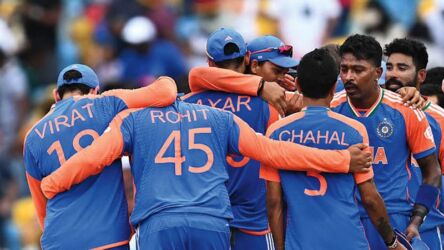 Glimpses of the India T20 Cricket Team winning the 2024 T20 World Cup Finals at the Kensington Oval, Bridgetown, Barbados on June 29. (Photos: Courtesy of ICC)