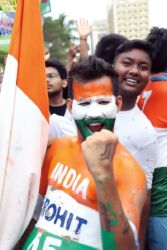 The victory celebrations as the World Champions in T20 Cricket, Team India, return home in Mumbai. (Pallav Paliwal/APH Images)